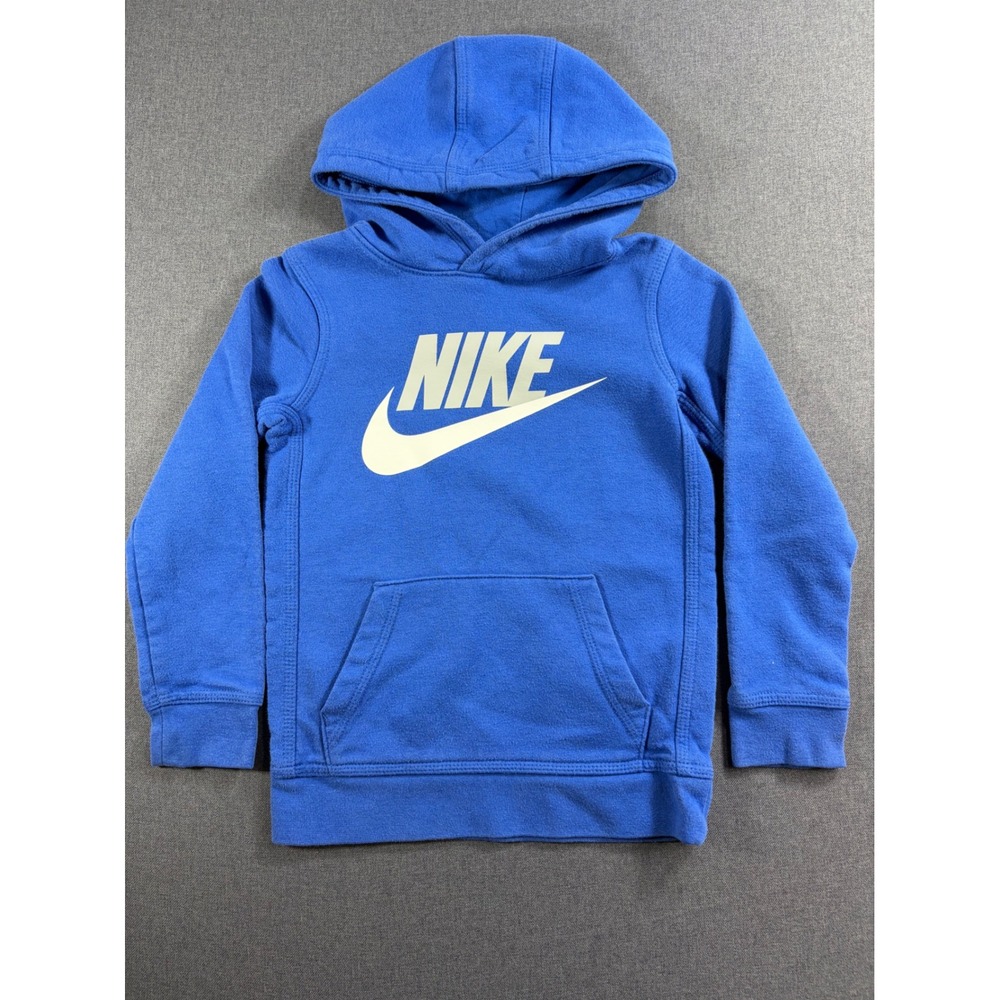 Nike Boys Sportswear Club Fleece Pullover Hoodie Royal Blue Size 6 5-6 YRS